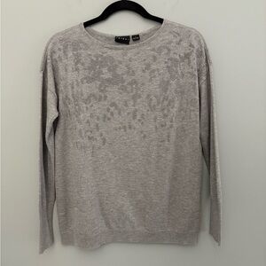 Tribal Light Gray Cotton Blend Textured Sweater Size S